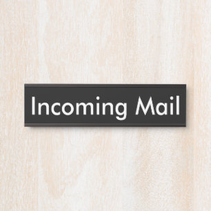 Incoming Mail  Black Name Plate