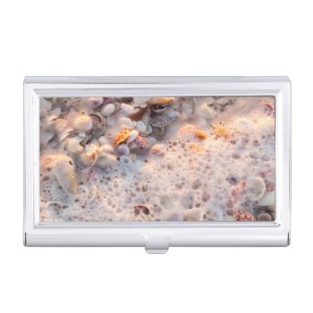 Incoming Surf And Seashells On Sanibel Island Business Card Case by tothebeach at Zazzle
