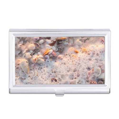 Incoming Surf And Seashells On Sanibel Island Business Card Case