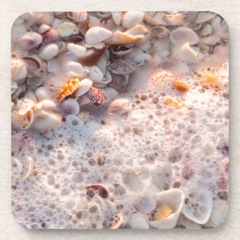 Incoming Surf And Seashells On Sanibel Island Coaster by tothebeach at Zazzle