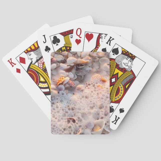 Incoming Surf And Seashells On Sanibel Island Poker Cards (Back)