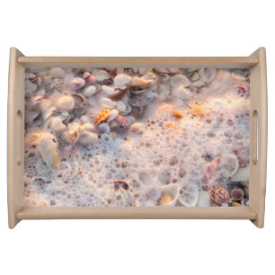 Incoming Surf And Seashells On Sanibel Island Serving Tray