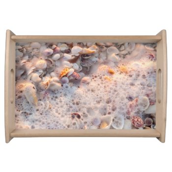 Incoming Surf And Seashells On Sanibel Island Serving Tray by tothebeach at Zazzle