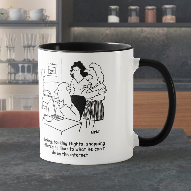 Incompetent man at computer mug (Creator Uploaded)