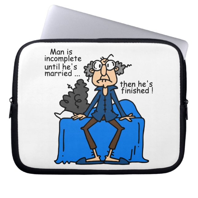 Incomplete Then Finished Marriage Humor Laptop Sleeve (Front)