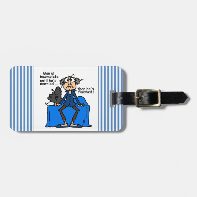 Incomplete Then Finished Marriage Humor Luggage Tag (Front Horizontal)