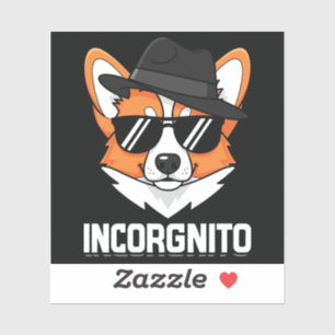 Incorgnito Stealthy Corgi in Shades Sticker