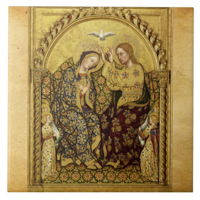 INCORONATION OF VIRGIN by Gentile Da Fabriano Ceramic Tile (Front)
