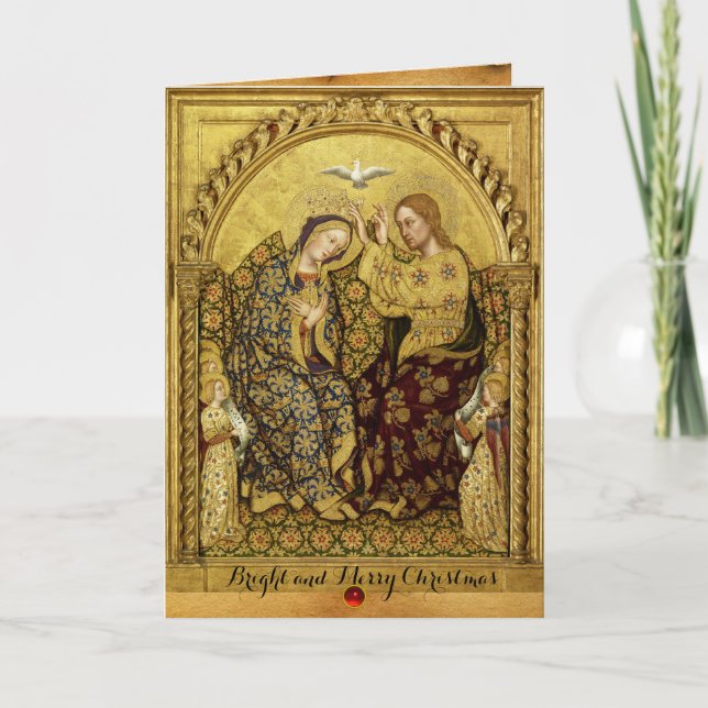 INCORONATION OF VIRGIN by Gentile Da Fabriano Holiday Card (Front)