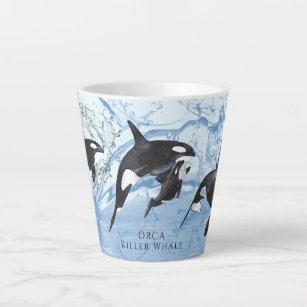 Orca Waves Glass Cup