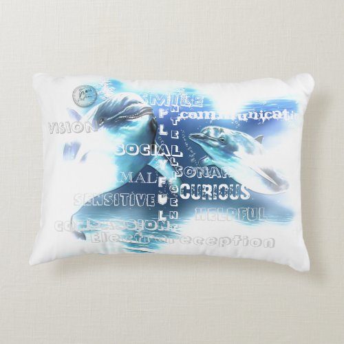 Incredible Dolphins Cotton Accent Pillow 16 x 12