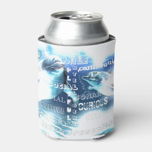 Incredible Dolphins Typography Can Cooler