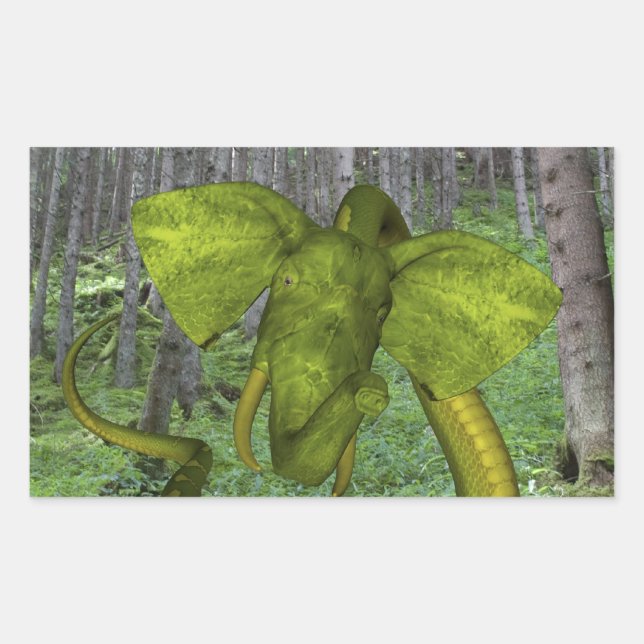 Incredible Elephant Python Rectangular Sticker (Front)