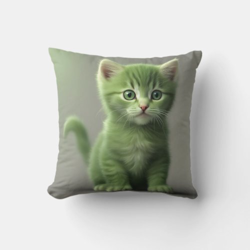 Incredible Kitten Throw Pillow