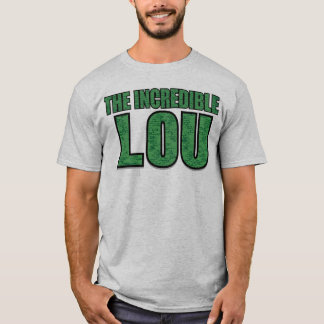 Incredible Lou - Green Brick Pattern Typography T-Shirt