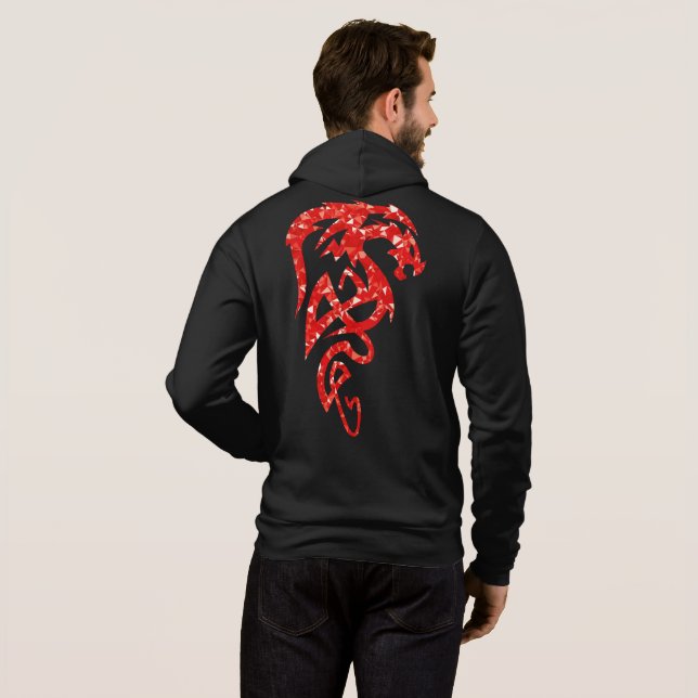 Incredible Men's Full-Zip Hoodie In Dragon Design (Back Full)