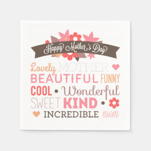 Incredible Mom Happy Mother's Day Napkin