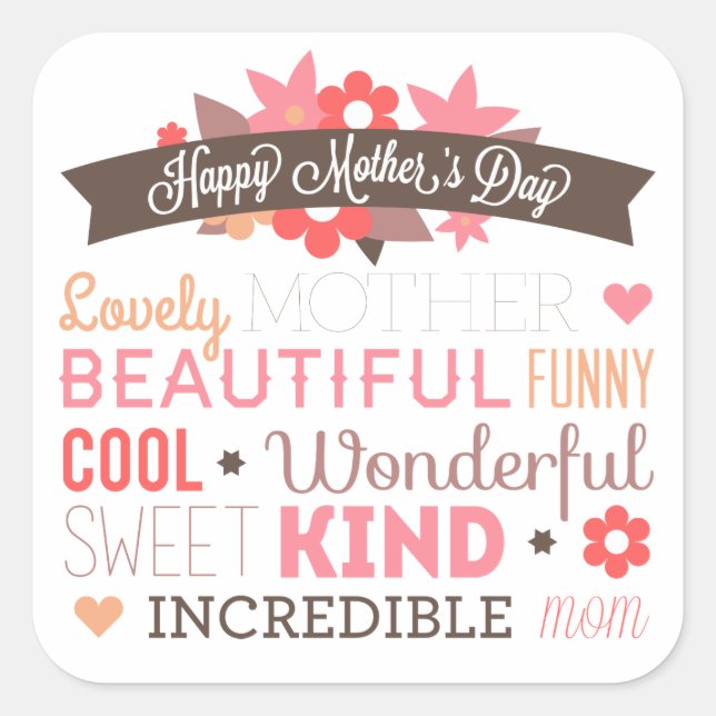 Incredible Mom Happy Mother's Day Sticker Seal (Front)
