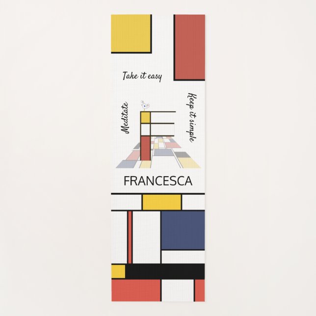 Incredible Neoplasticism Art Monogram. Letter F Yoga Mat (Front)