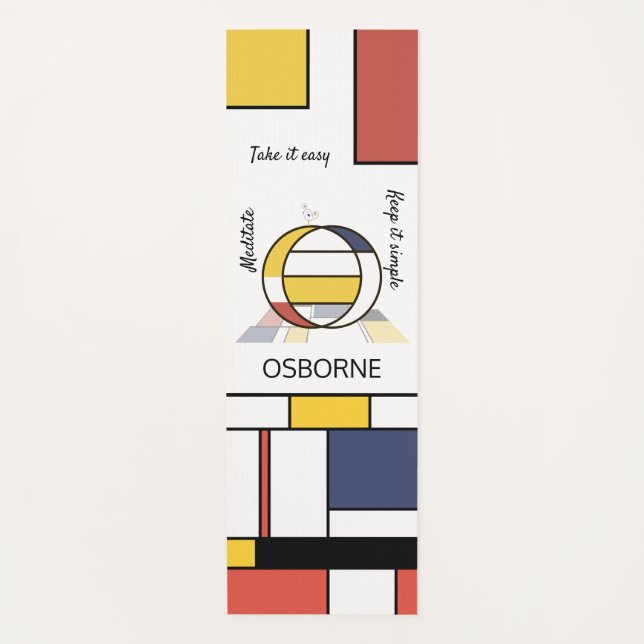 Incredible Neoplasticism Art Monogram. Letter O Yoga Mat (Front)