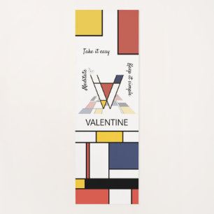 Incredible Neoplasticism Art Monogram. Letter V Yoga Mat
