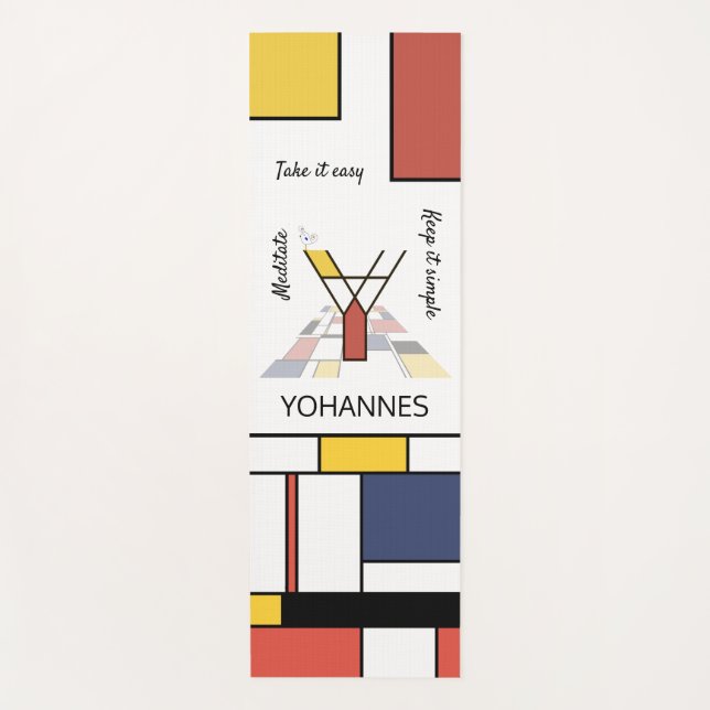 Incredible Neoplasticism Art Monogram. Letter Y Yoga Mat (Front)