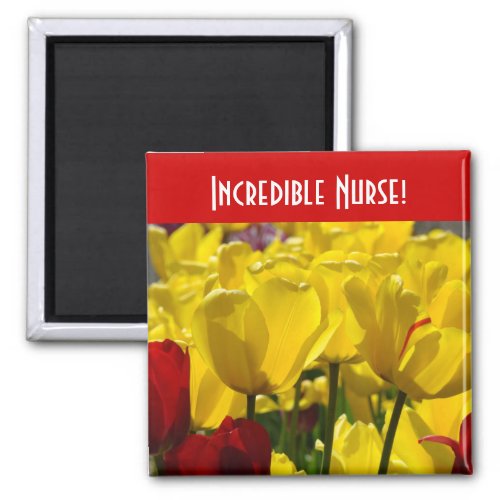 Incredible Nurse magnet gifts Yellow Tulip Flower
