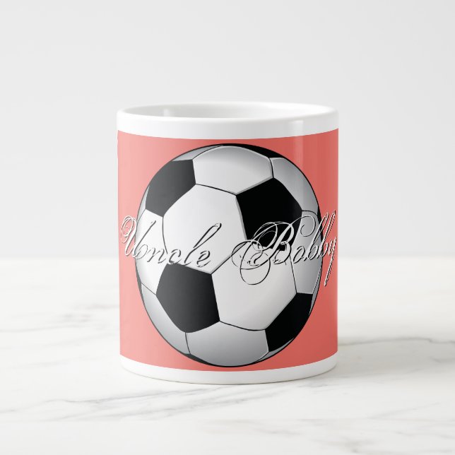 Incredible Soccer Sport Budget Monogram Giant Coffee Mug (Front)