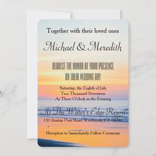 Incredible Sunset Beach Wedding Invitation