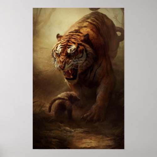 Incredible Tiger Majesty _ Striking Artistic Tiger Poster