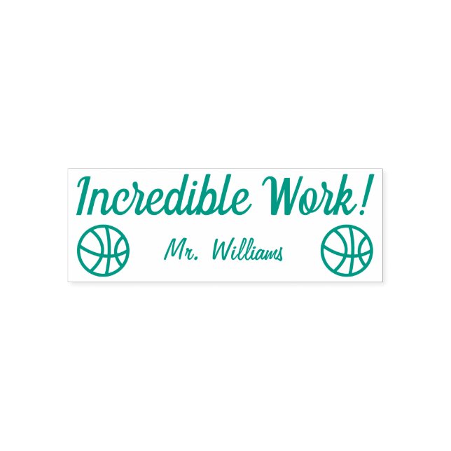 "Incredible Work!" Educator Rubber Stamp (Design)