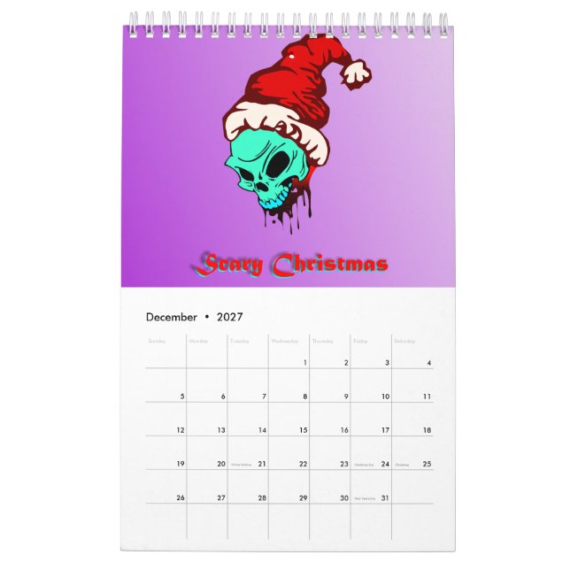Incredible Zombie Apocalypse Awesome Skull Calendar (Dec 2027)
