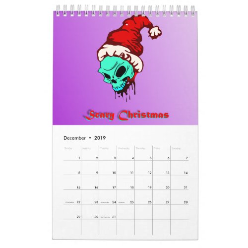 Incredible Zombie Apocalypse Awesome Skull Calendar