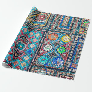 incredibly beautiful and vivid ancient mosaic on t wrapping paper
