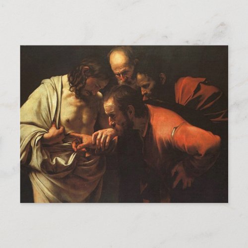 Incredulity of St Thomas by Caravaggio Postcard