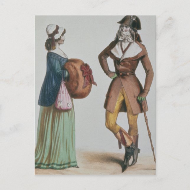 `Incroyable et Merveilleuse', c.1775 Postcard (Front)