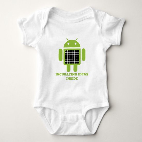 Incubating Ideas Inside (Bug Droid Grid Illusion) Baby Bodysuit