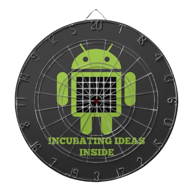 Incubating Ideas Inside (Bug Droid Grid Illusion) Dart Board (Front)