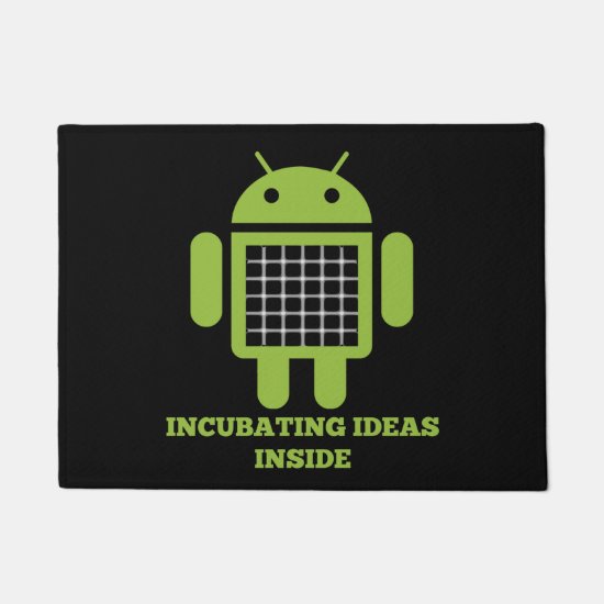 Incubating Ideas Inside Bug Droid Grid Illusion Doormat
