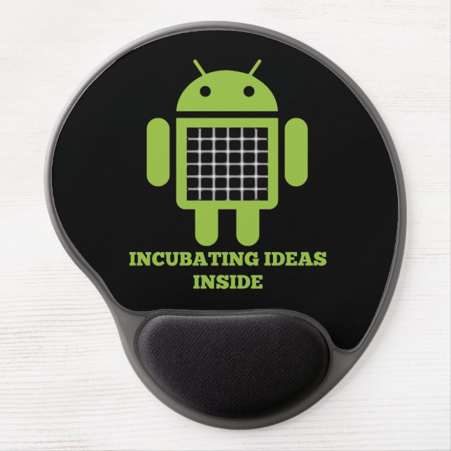 Incubating Ideas Inside (Bug Droid Grid Illusion) Gel Mouse Pad (Front)