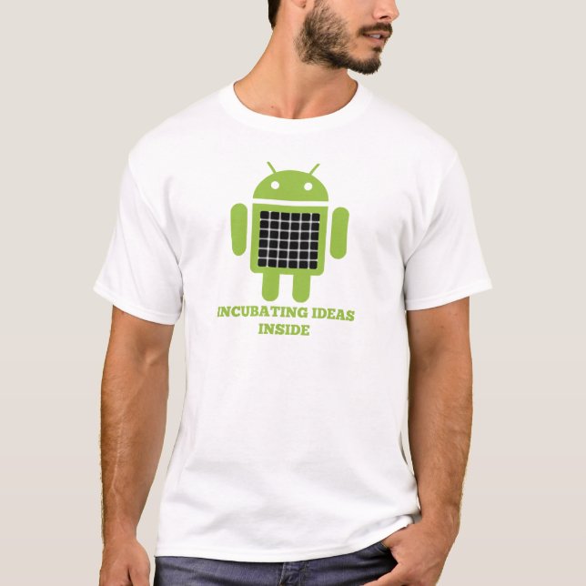 Incubating Ideas Inside (Bug Droid Grid Illusion) T-Shirt (Front)