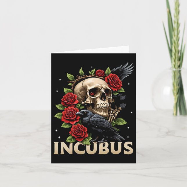 Incubus Crow Left Skull Flower Halloween Costume 2 Card (Front)