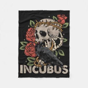 Incubus Crow Left Skull Flower Halloween Costume Fleece Blanket