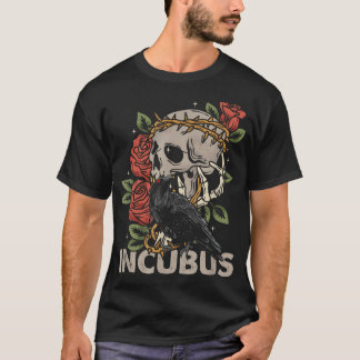 Incubus Crow Left Skull Morning And Flower Hallowe T-Shirt