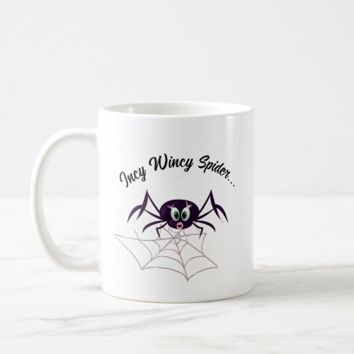 Incy Wincy Spider Cobweb Nursery Rhyme White Mug