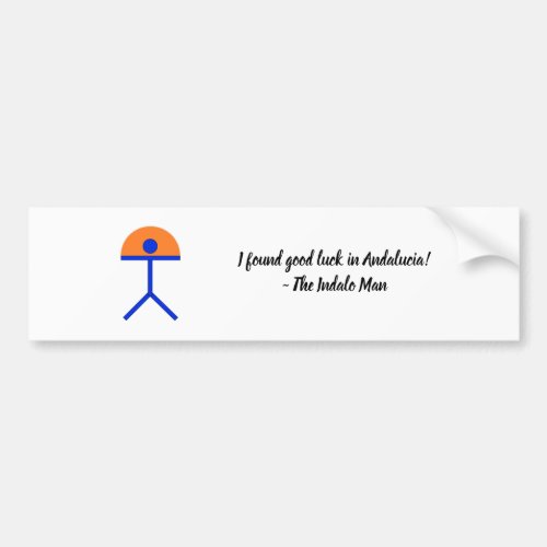 Indalo Man Good Luck Blue and Orange Bumper Sticker