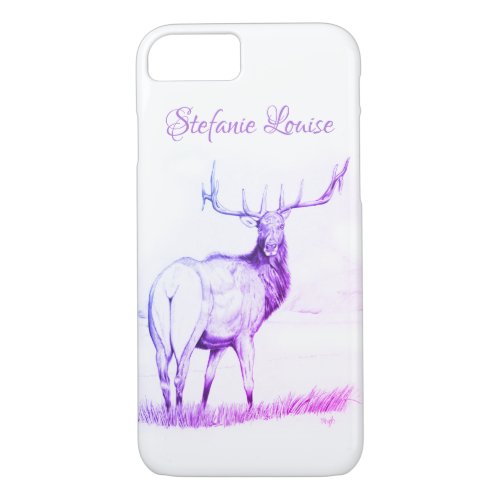 Indecision elk drawingpurple iPhone 87 case