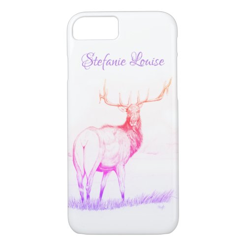 Indecision elk drawingrainbow iPhone 87 case