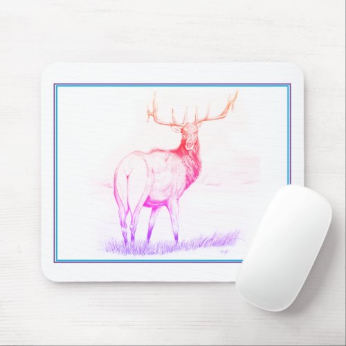 Indecision wborder elk drawingrainbow mouse pad