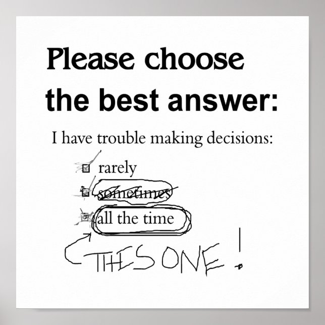 Indecisive - Trouble Making Decisions Poster (Front)